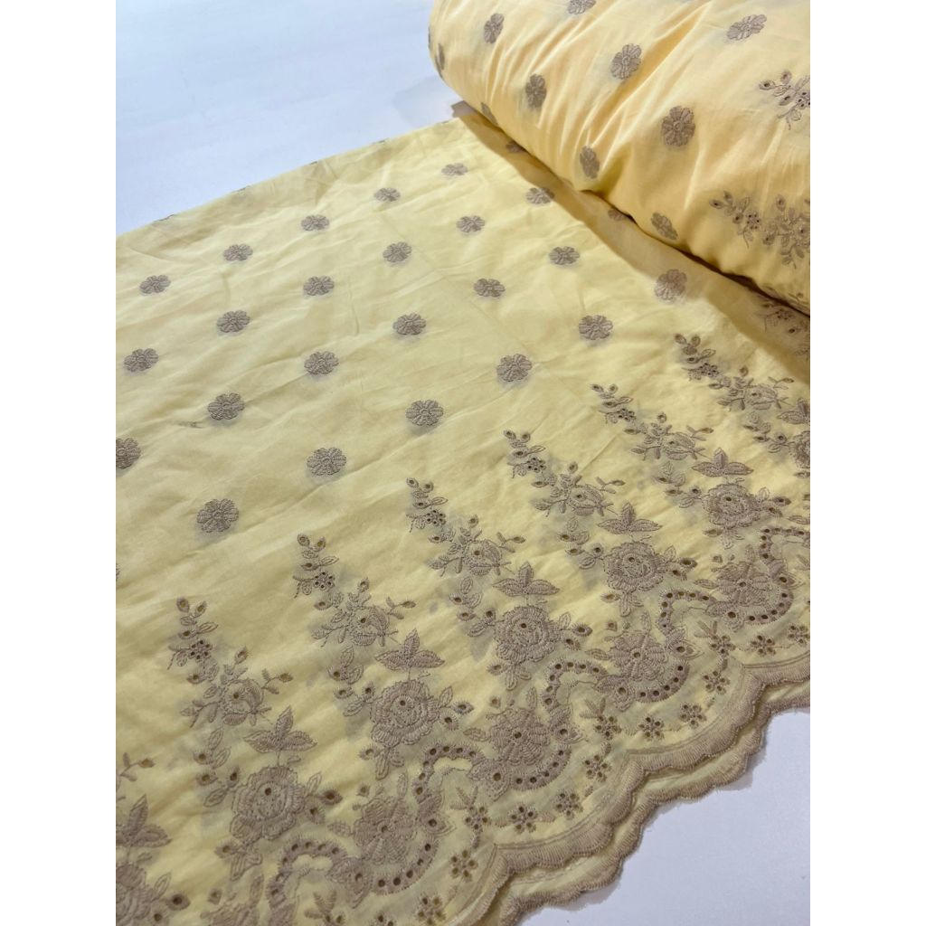 Tecido Laise Richilieu Barrada premium 100% algodão 1,30m largura