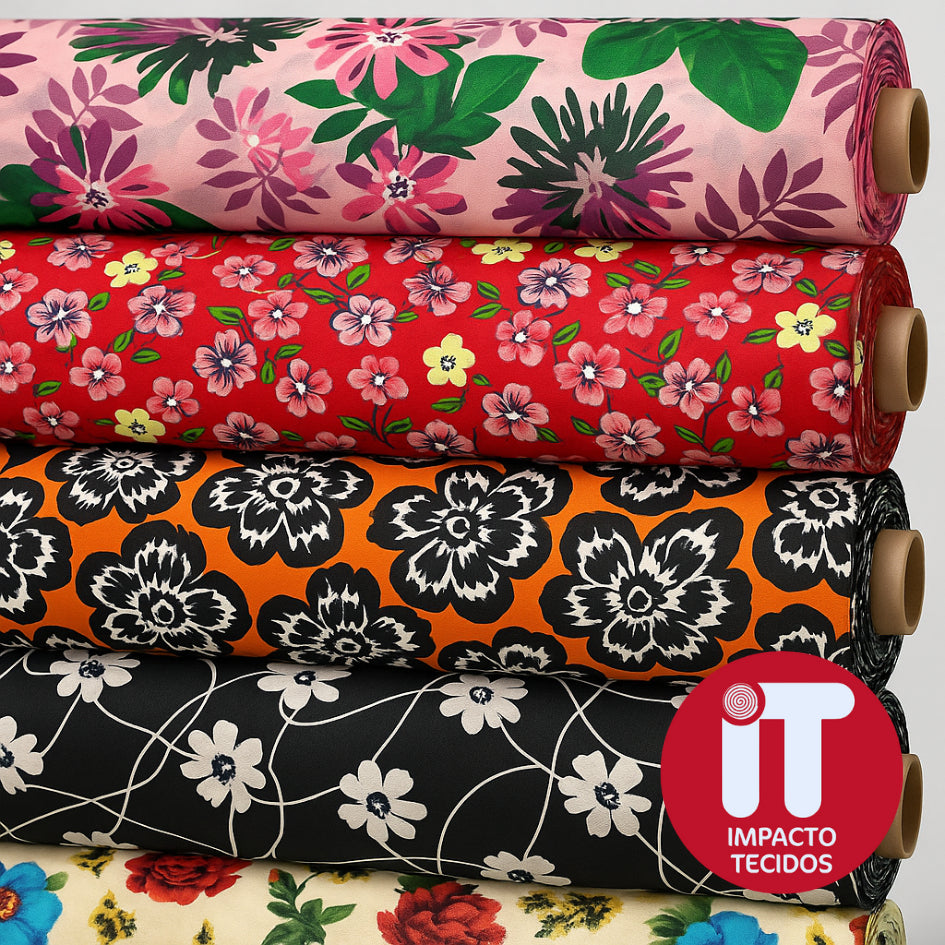 Crepe Aya estampado 1,40 largura toque de seda sedinha