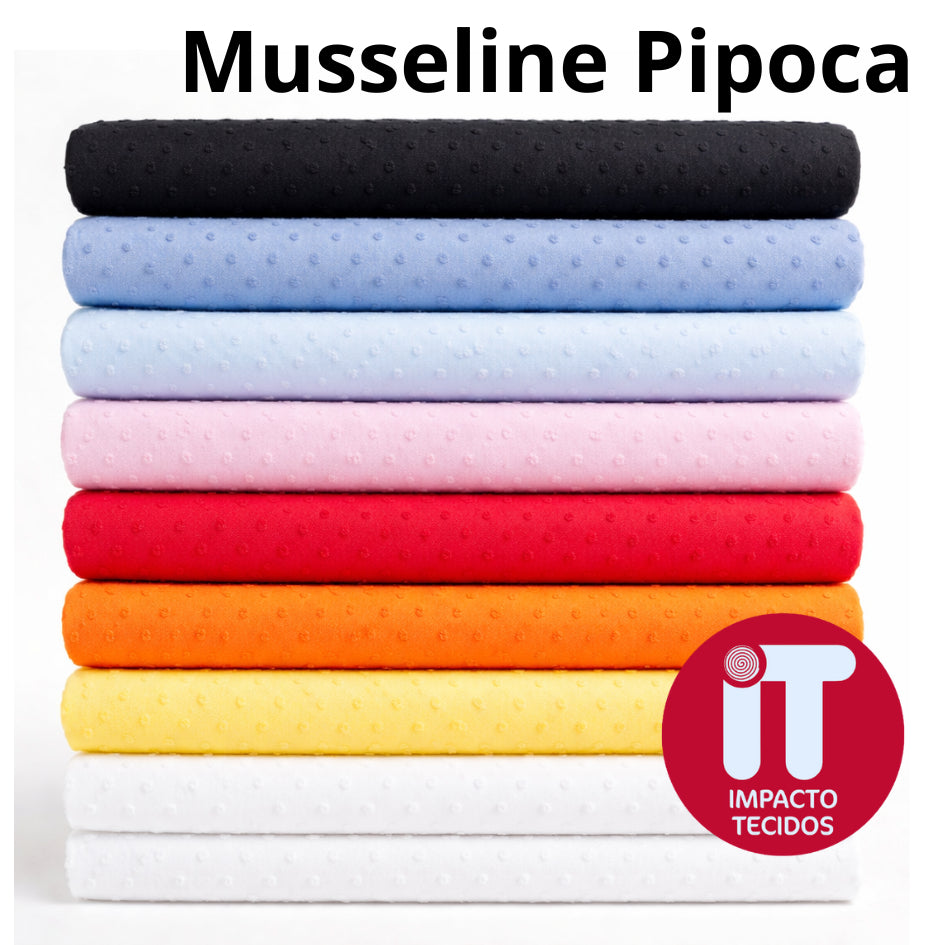Tecido Musseline Chiffon Poá Pipoquinha  1,47m largura