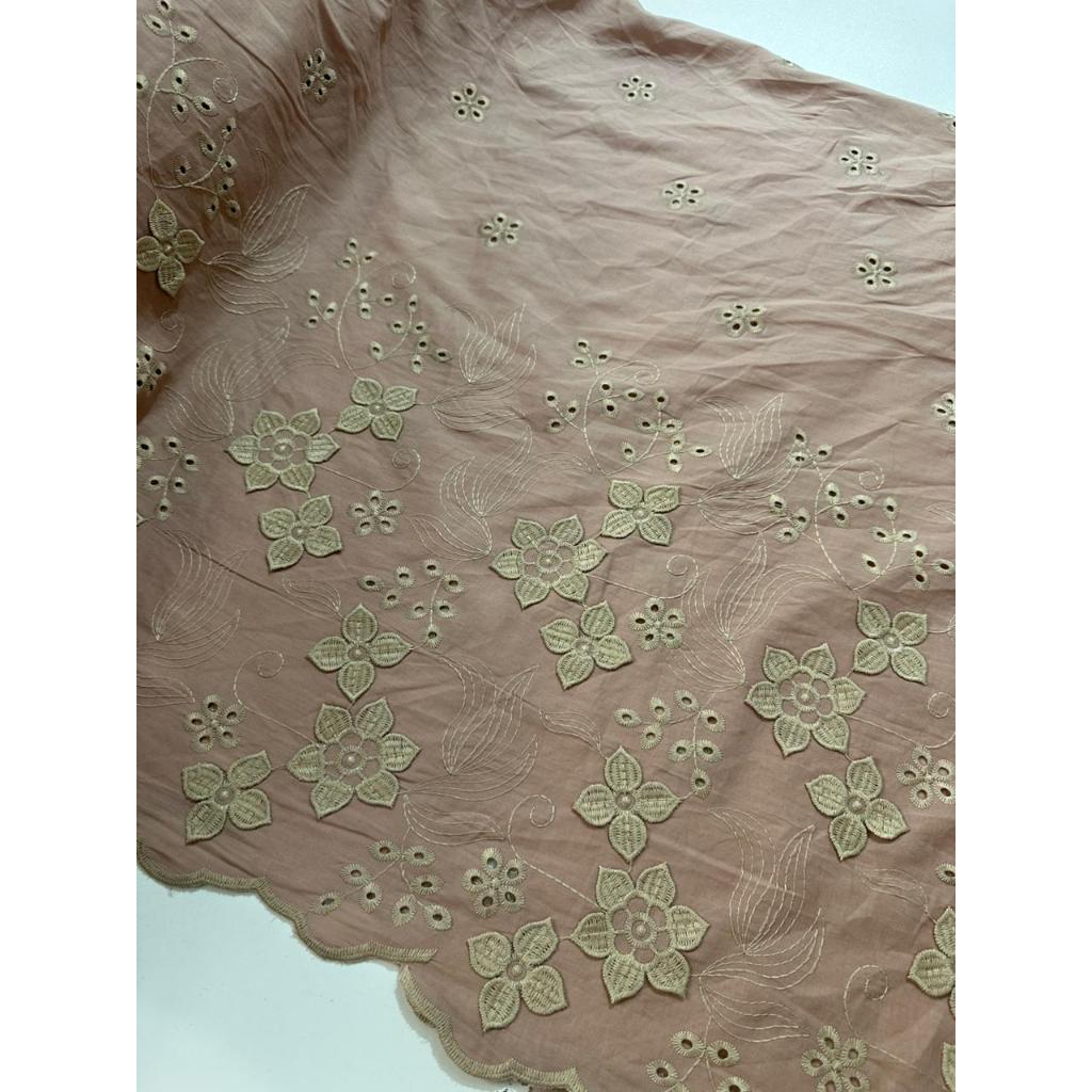 Tecido Laise Richilieu Barrada premium 100% algodão 1,30m largura