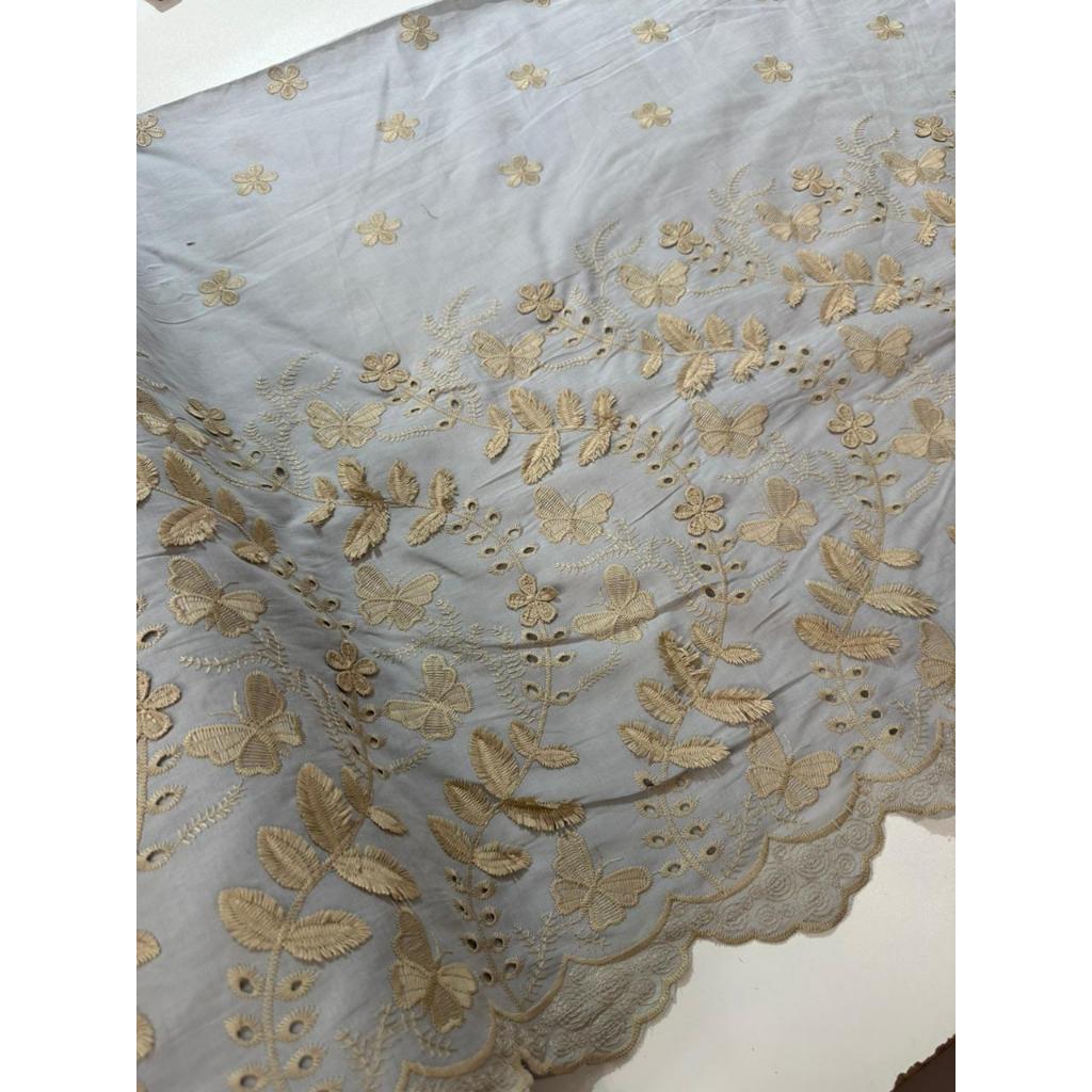 Tecido Laise Richilieu Barrada premium 100% algodão 1,30m largura