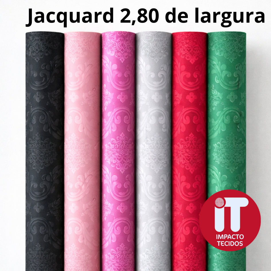 Tecido Jacquard Adamascado Floral 2,80m largura