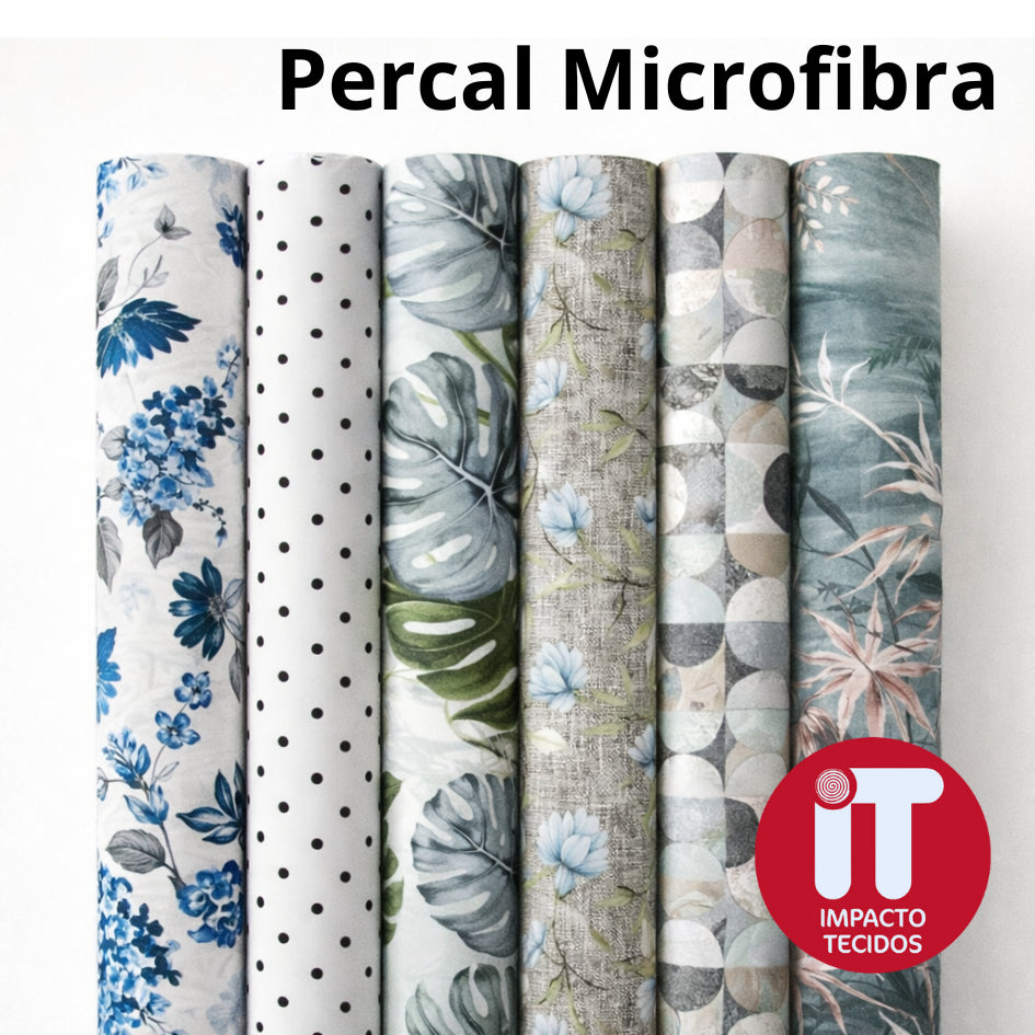 Tecido Percal Estampado microfibra 2,40m largura