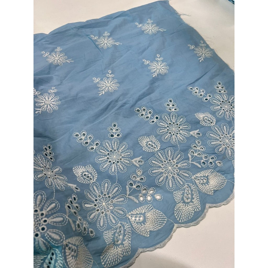 Tecido Laise Richilieu Barrada premium 100% algodão 1,30m largura