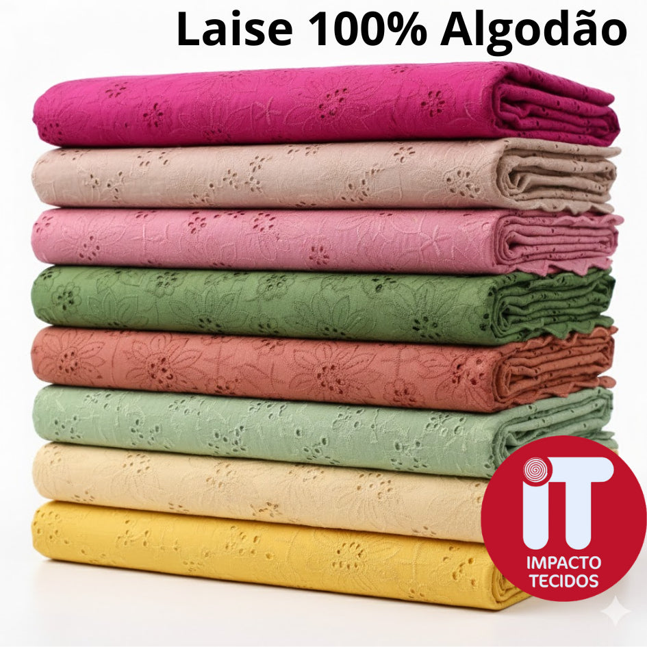 Tecido Laise Bordada Premium 100% Algodão 1,40m Largura