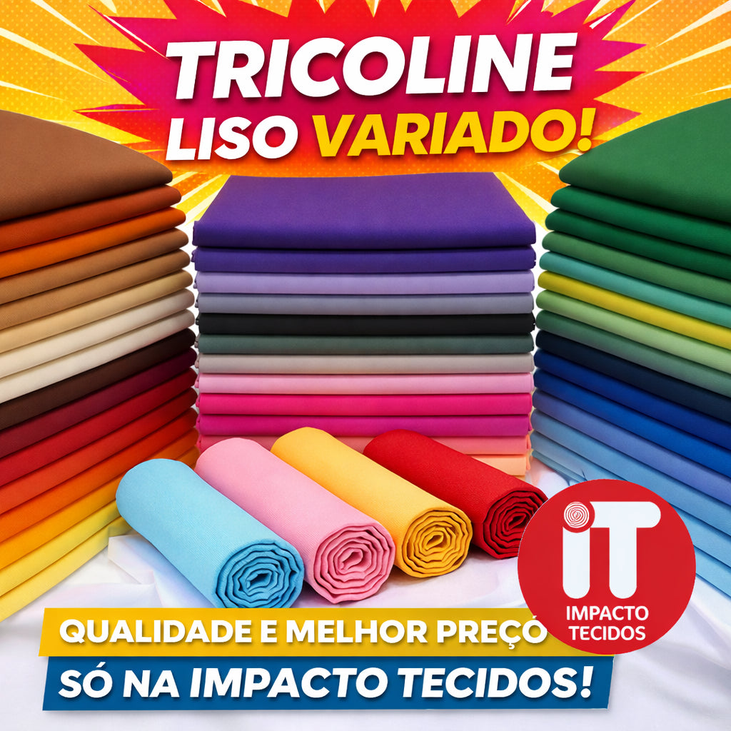 Tricoline Liso Premium 100% algodão 50cm x 1,50m largura