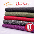 Tecido Couro Bordado 1,40m largura