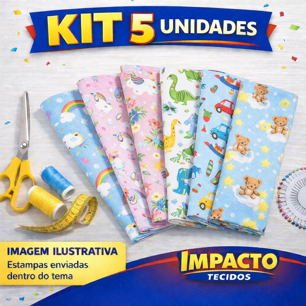 kit Retalho Tricoline 100% algodão - 25cm x 45cm largura