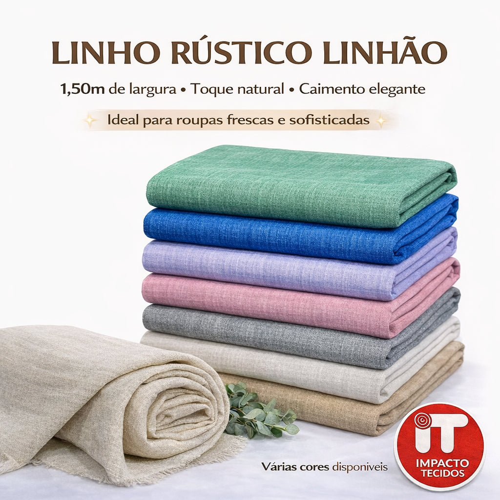 Tecido Linho Rústico Linhão 1,50m largura