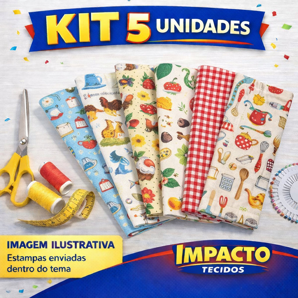 kit Retalho Tricoline 100% algodão - 25cm x 45cm largura