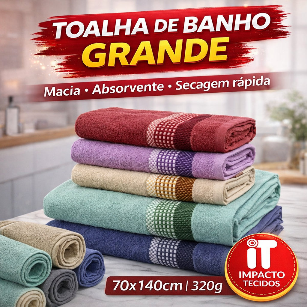 Toalha de Banho Grande 70x140cm 320g