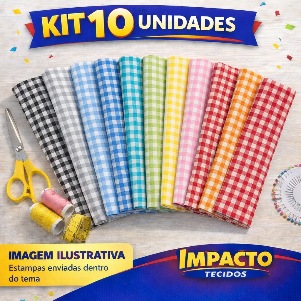 kit Retalho Tricoline 100% algodão - 25cm x 45cm largura