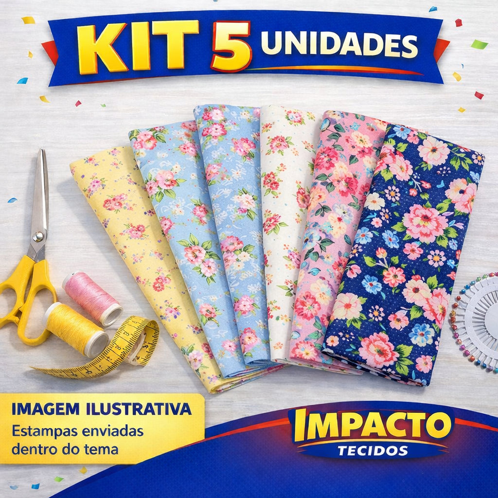 kit Retalho Tricoline 100% algodão - 25cm x 45cm largura
