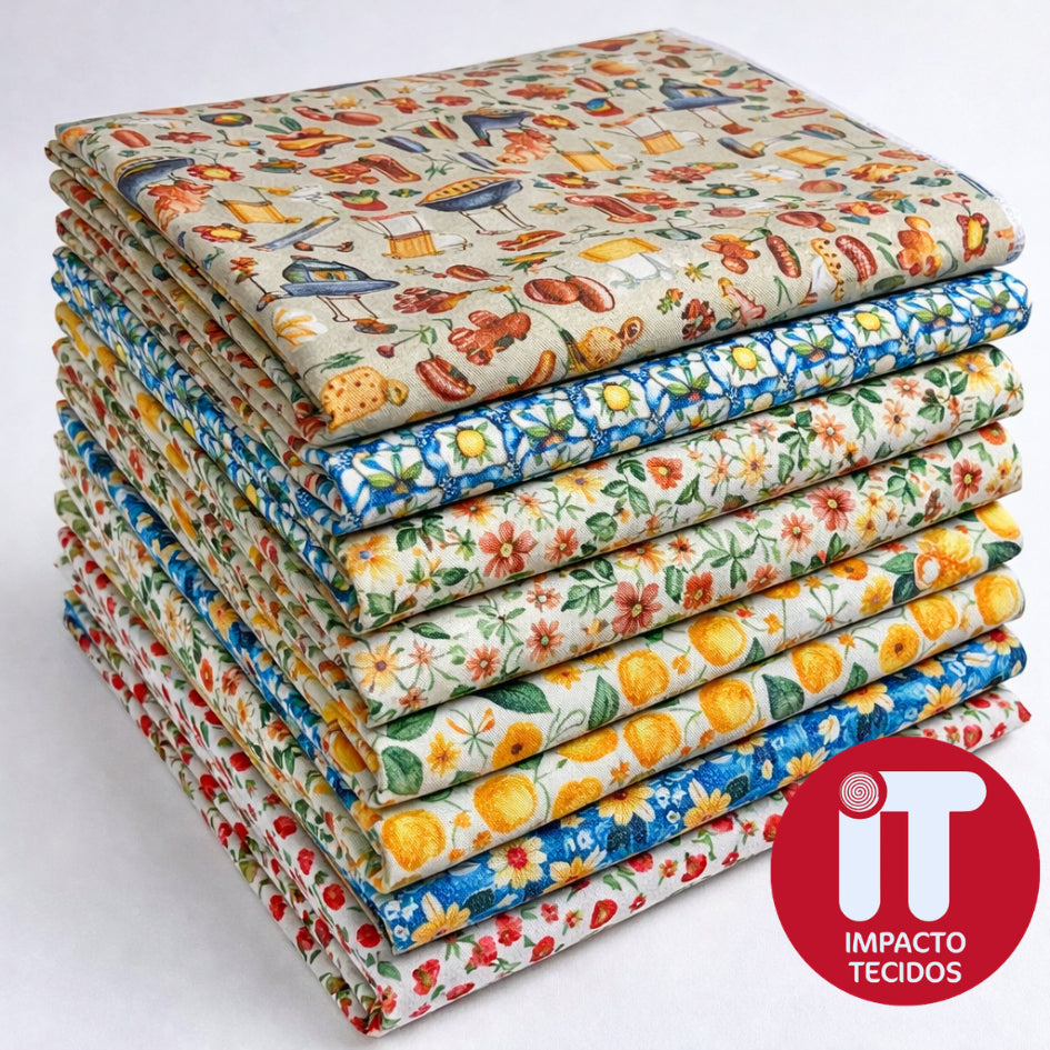 Tecido Tricoline 100% Algodão Estampado 50cmx 1,50m Patchwork Costura Artesanato Alta Qualidade