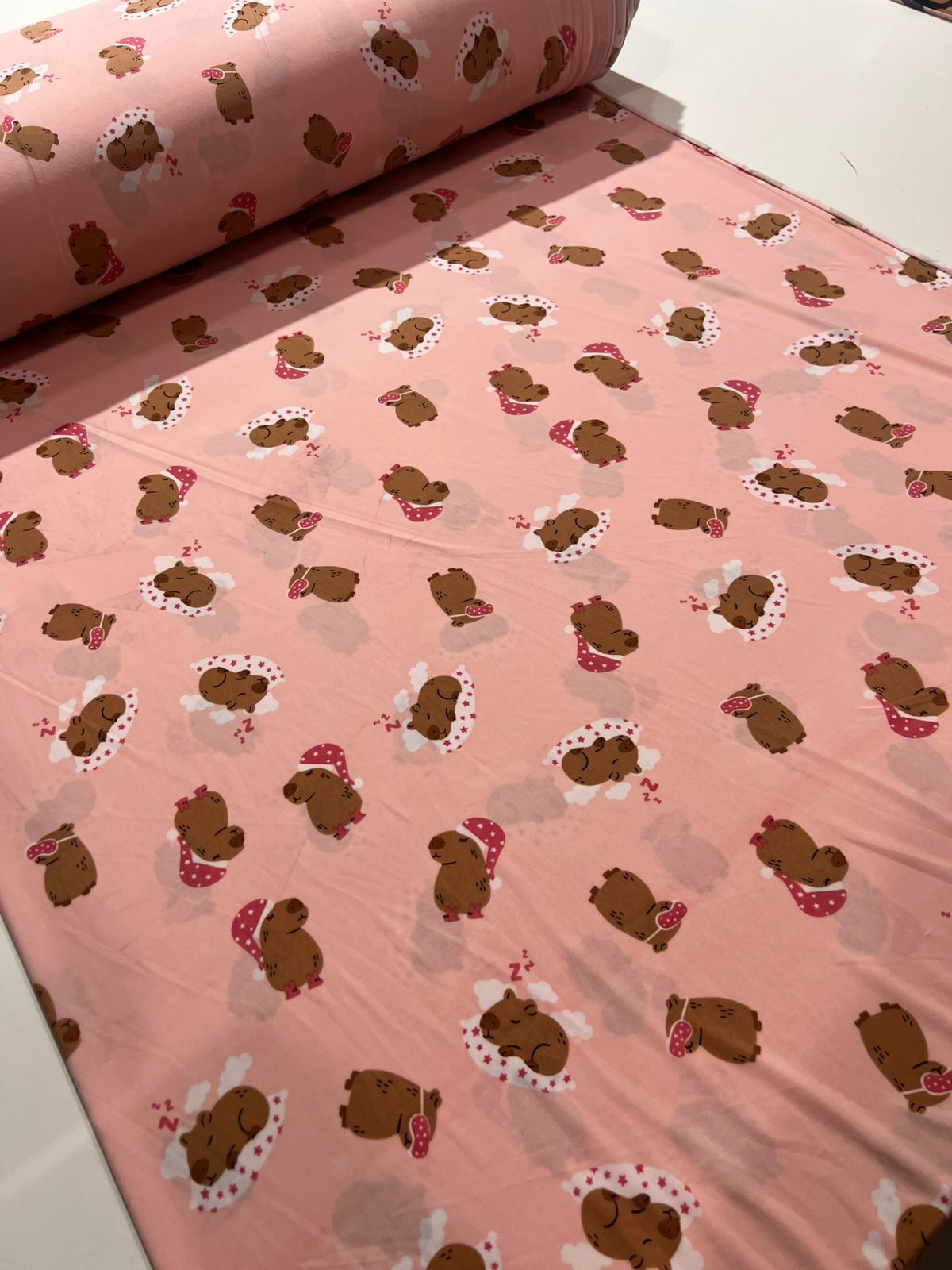 Tecido Liganete estampada Malha fria 1,60m largura
